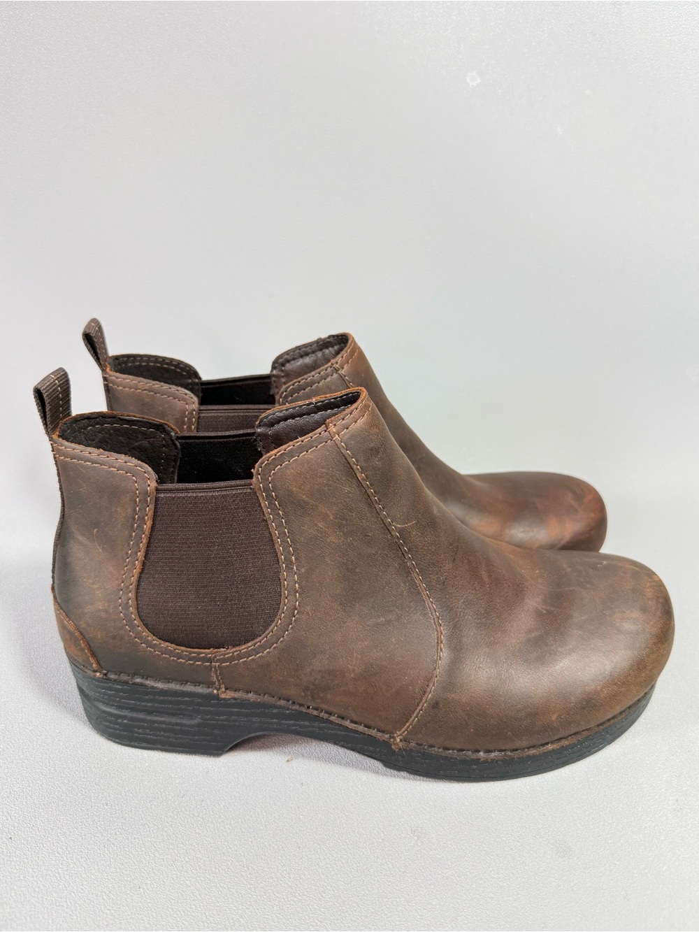 Dansko Frankie Brown Oiled Slip-On Chelsea Boots